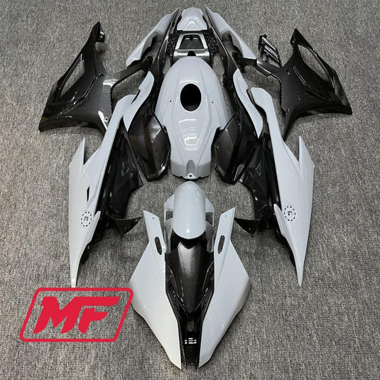 Monster Fairings Full Kit BMW S1000RR 19-22 Nardo Grey w/ Carbon Fiber Style + Windshield + Gas Tank Cover