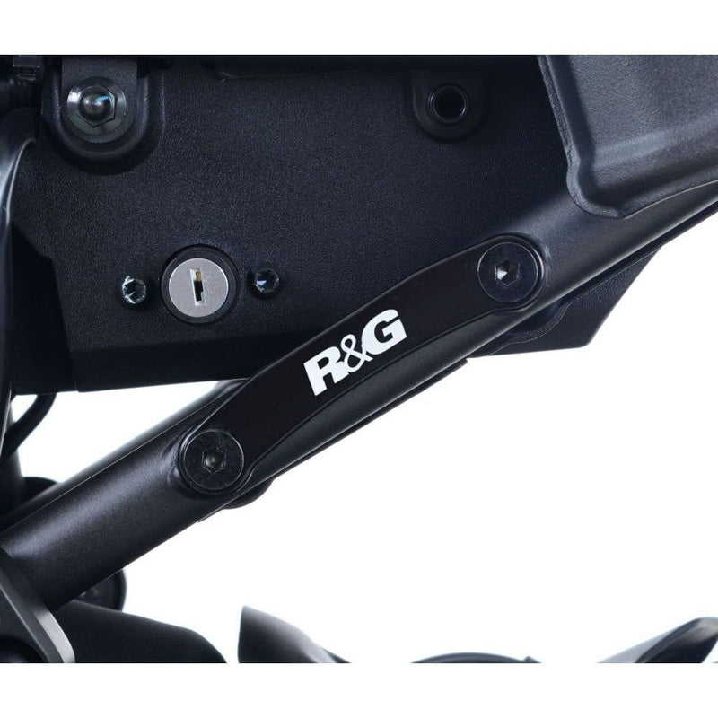 Load image into Gallery viewer, R&amp;G Racing Black Footrest Delete Blanking Plates For 2016-2024 Yamaha XSR700
