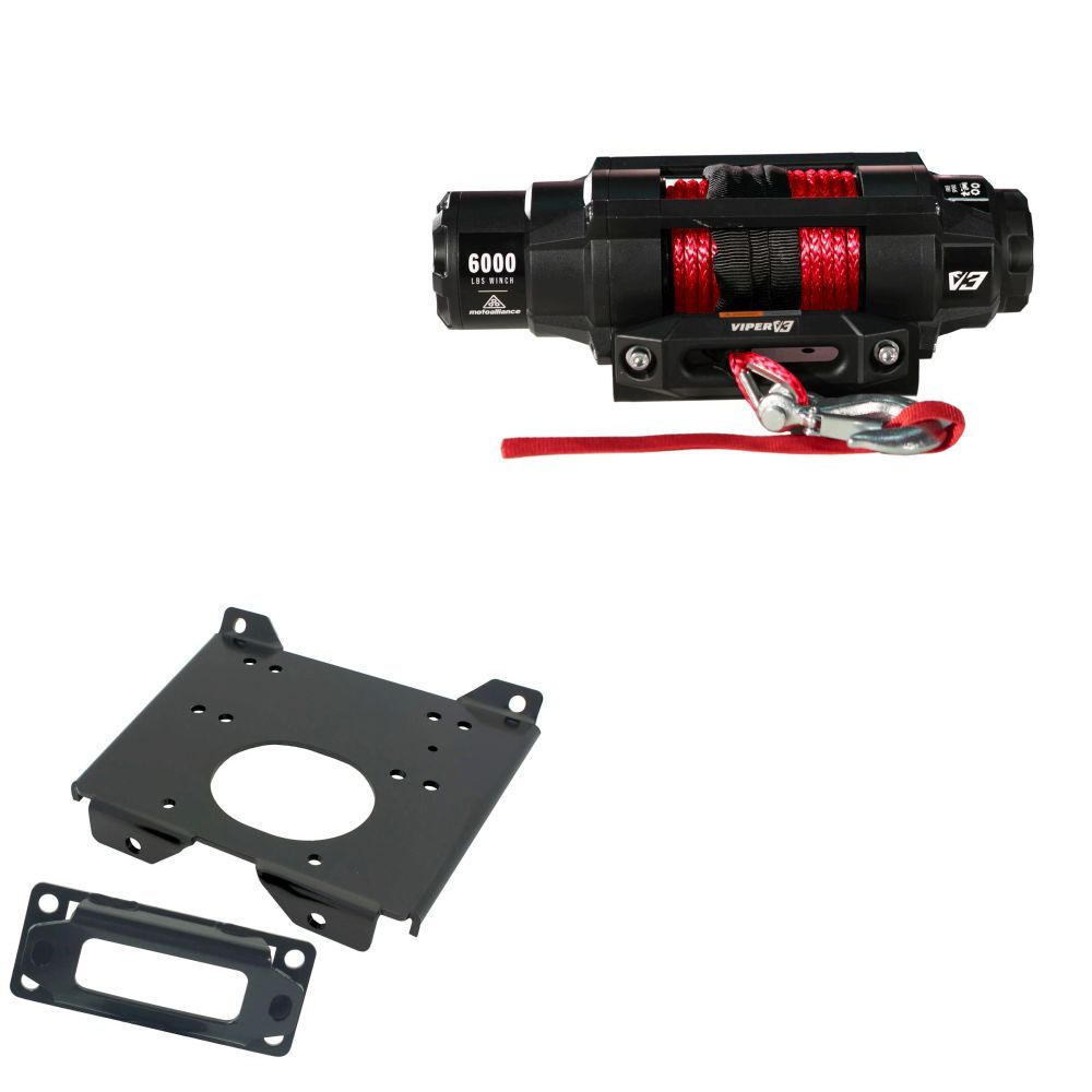 Viper 6000lbs V3 Winch Red Rope With Mount For Polaris RZR Trail 570 2015-2021