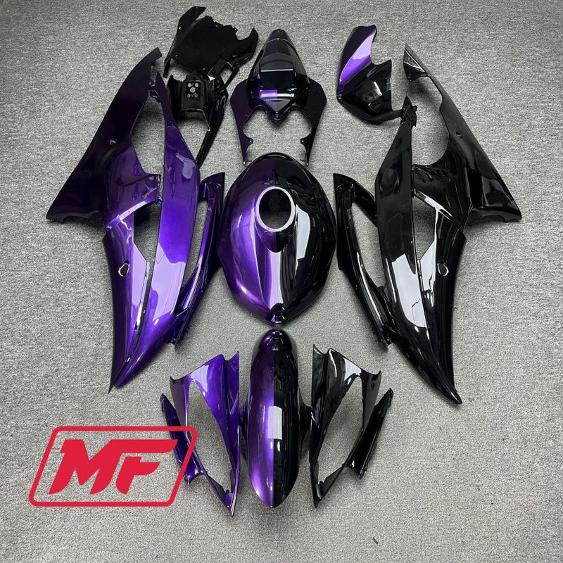 Load image into Gallery viewer, Monster Fairings Full Kit Yamaha YZF R6 08-16 Gloss Purple Black Split + Windshield + Gas Tank Cover
