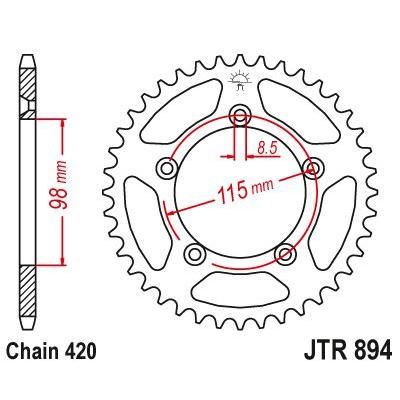 Load image into Gallery viewer, JT Sprockets Rear Steel Sprocket 48 Tooth 48T 420 Chain For GAS GAS MC65 2021-2023 JTR894.48
