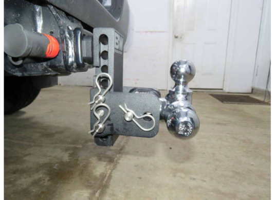 Tow & Stow Tri-Ball Ball Mount, 5" Drop, 1-7/8", 2" & 2-5/16" Hitch Balls, fits 2" Receiver Hitch