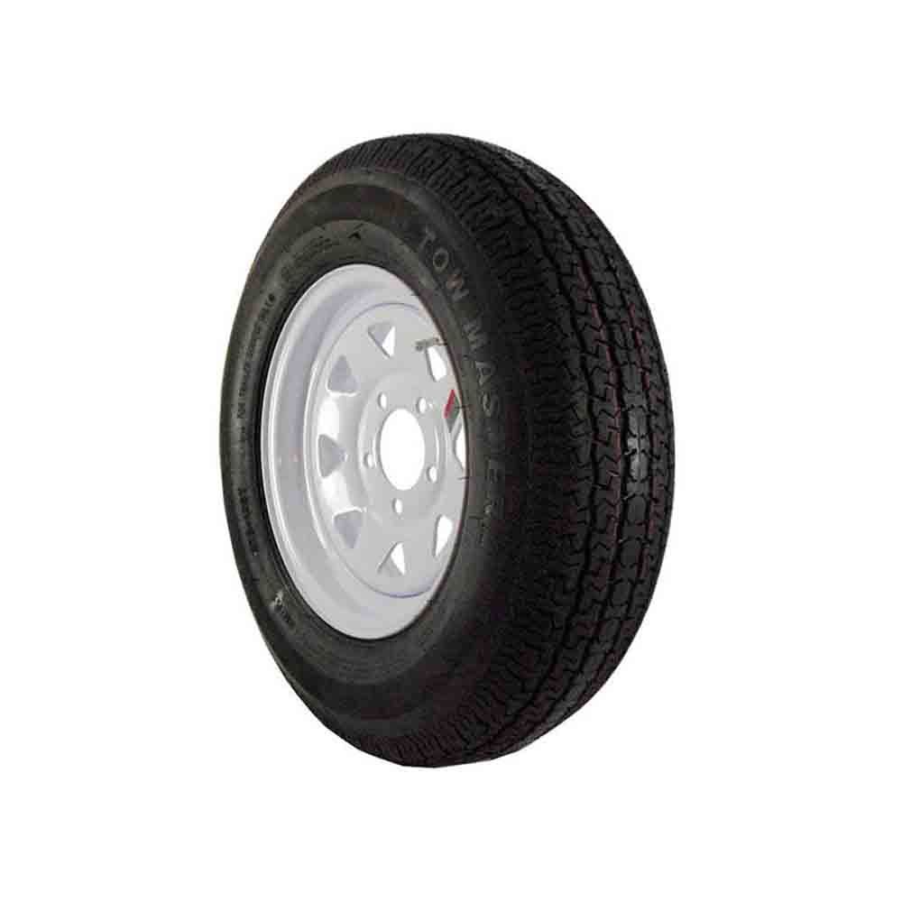 13 inch Trailer Tire and Spoked Wheel Assembly - K550, ST175/80D13 - Bias 6 Ply