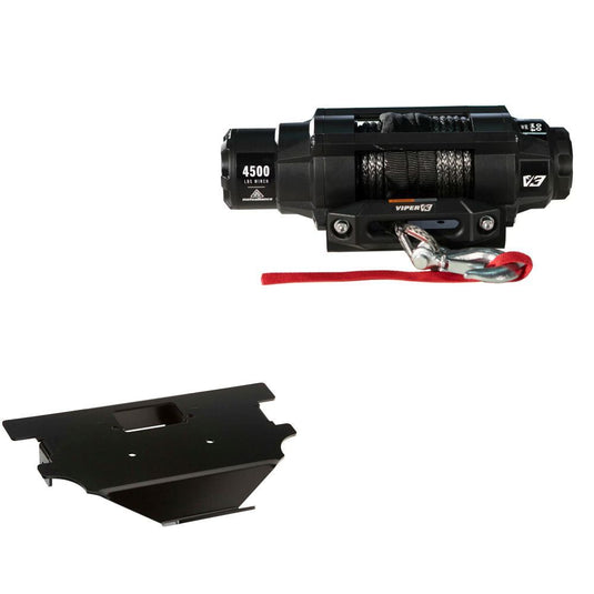 Viper 4500lbs V3 Winch Black Rope With Mount For Honda Big Red 200 1982-1984