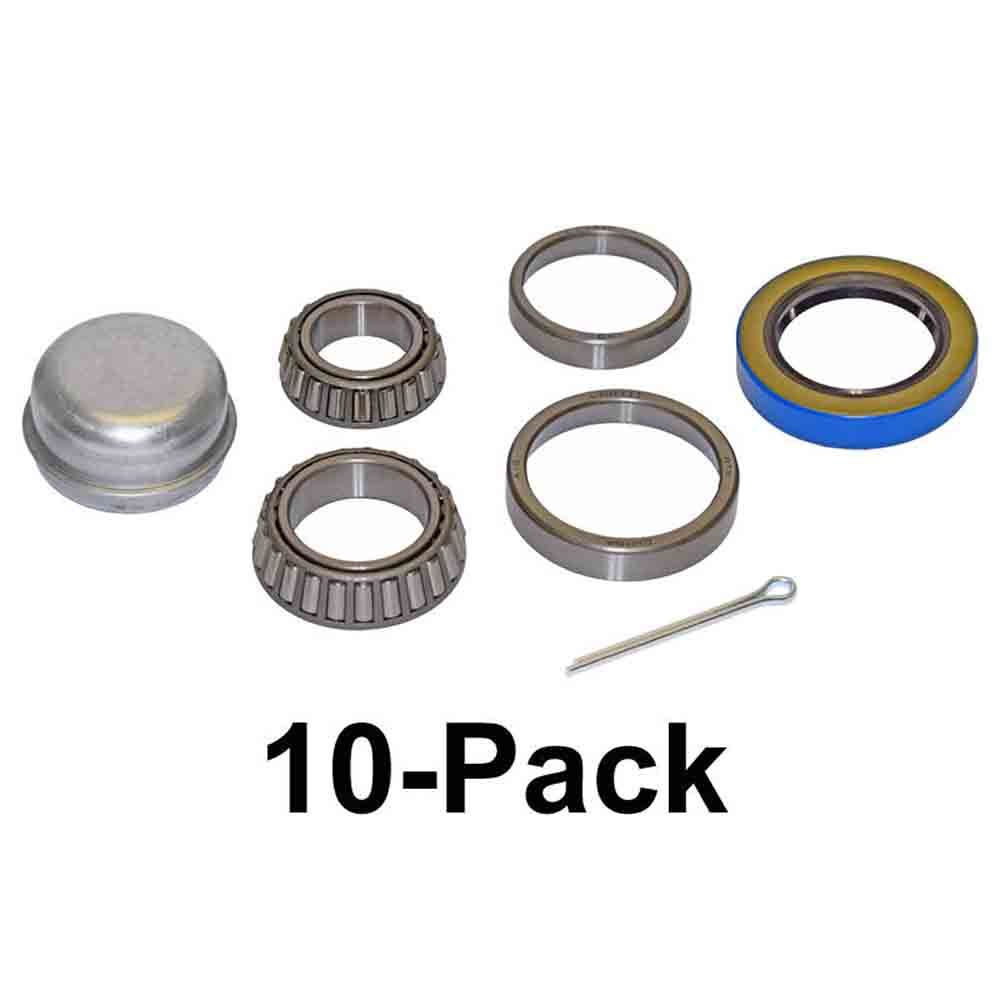 Bulk Trailer Bearing Repair Kit For 1-3/8 To 1-1/16 Inch Tapered Spindle - 10 Pack