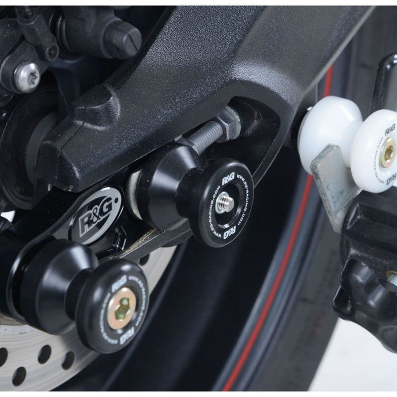 Load image into Gallery viewer, R&amp;G Racing Black Spindle Sliders For 2006-2012 Triumph Daytona 675
