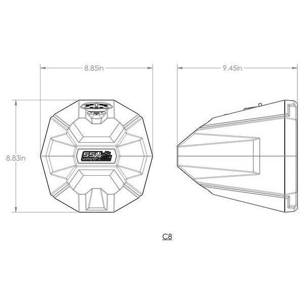 Load image into Gallery viewer, SSV Works 8&quot; SSV A8 Cage Mount Pods With 1.85&quot; Clamp US2-C8A-185
