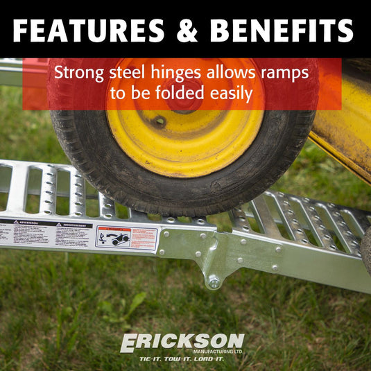 Loading Ramps - 6 Foot Steel, Tri-Folding, Arched, 1000 lbs. Capacity - Pair