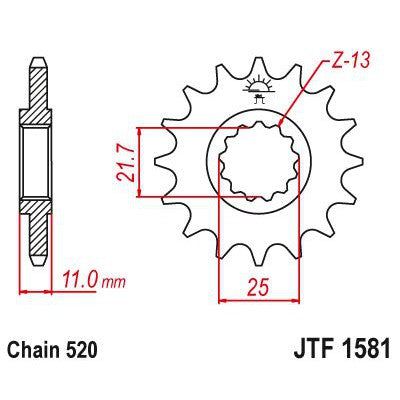 JT Sprockets Front Steel Countershaft Sprocket 16 Tooth 16T 520 Chain
