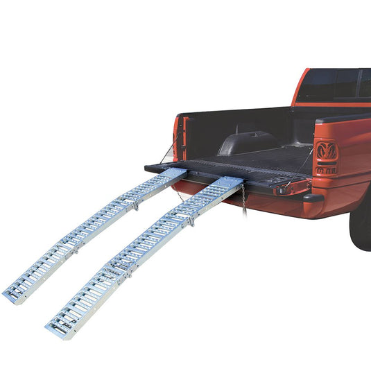 Loading Ramps - 6 Foot Steel, Tri-Folding, Arched, 1000 lbs. Capacity - Pair