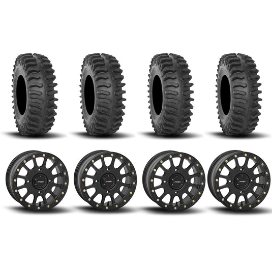 System 3 SB-5 Beadlock Matte Black 15" Wheels And XT400 Tires [33x10R-15]
