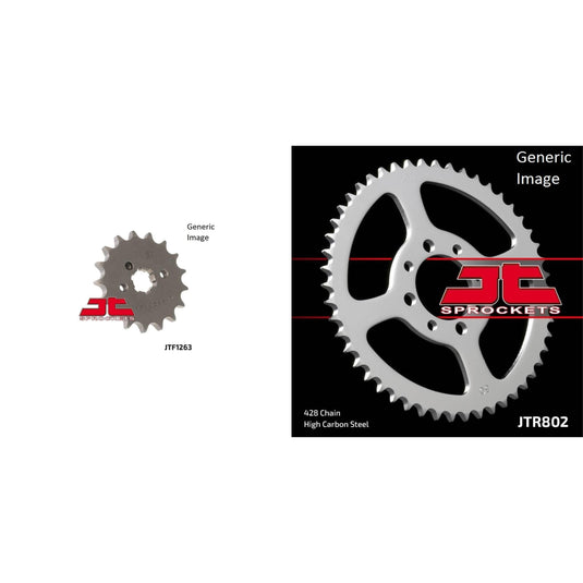 Front and Rear Steel Sprocket Kit for OffRoad KAWASAKI KD100M 1976-1979