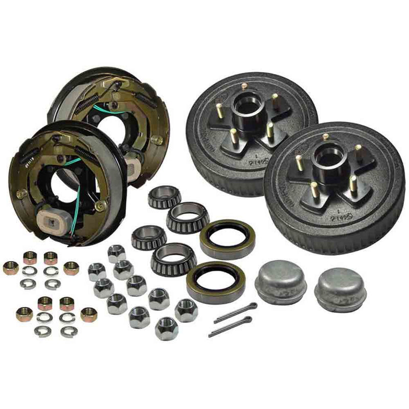 Load image into Gallery viewer, Brake Backing Plates and Hub and Drum Kit - Pair- 10 Inch - 5 on 5&quot;
