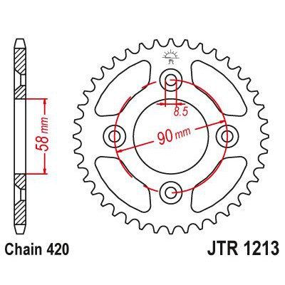 Load image into Gallery viewer, JT Sprockets Rear Steel Sprocket 37 Tooth 37T 420 Chain JTR1213.37

