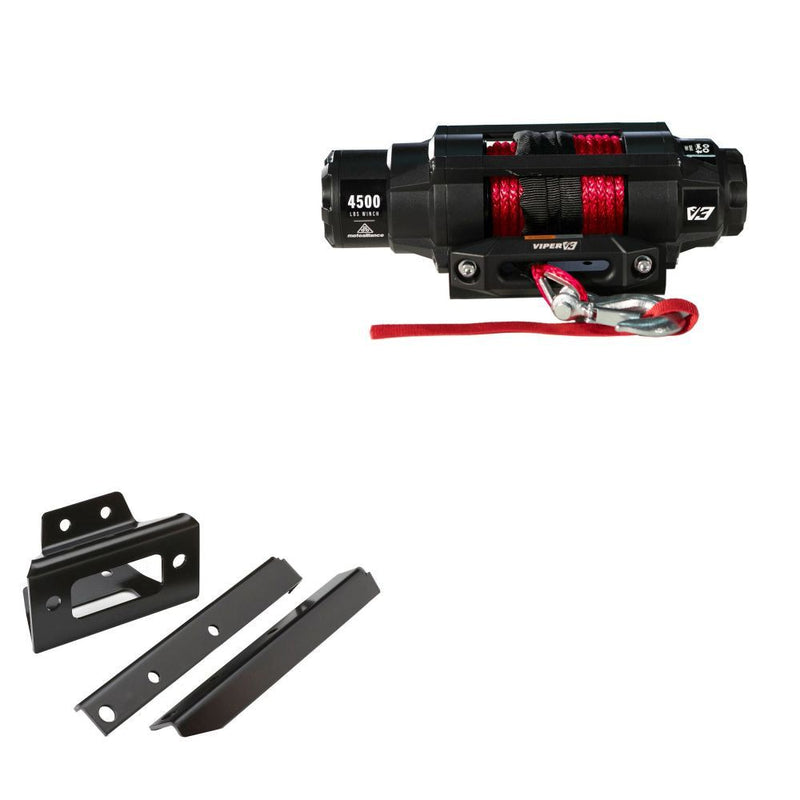 Load image into Gallery viewer, Viper 4500lbs V3 Winch Red Rope With Mount For Polaris RZR 800 2008-2014
