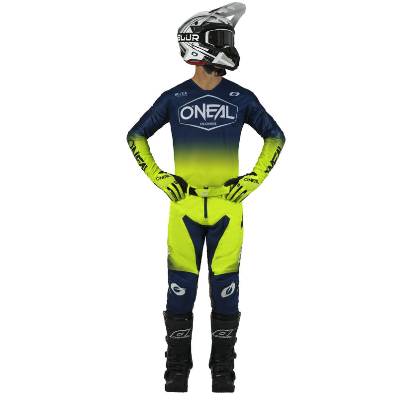 Load image into Gallery viewer, Motocross Jersey 242 O&#39;Neal Mayhem Hexx Blue / Neon Motocross Jersey
