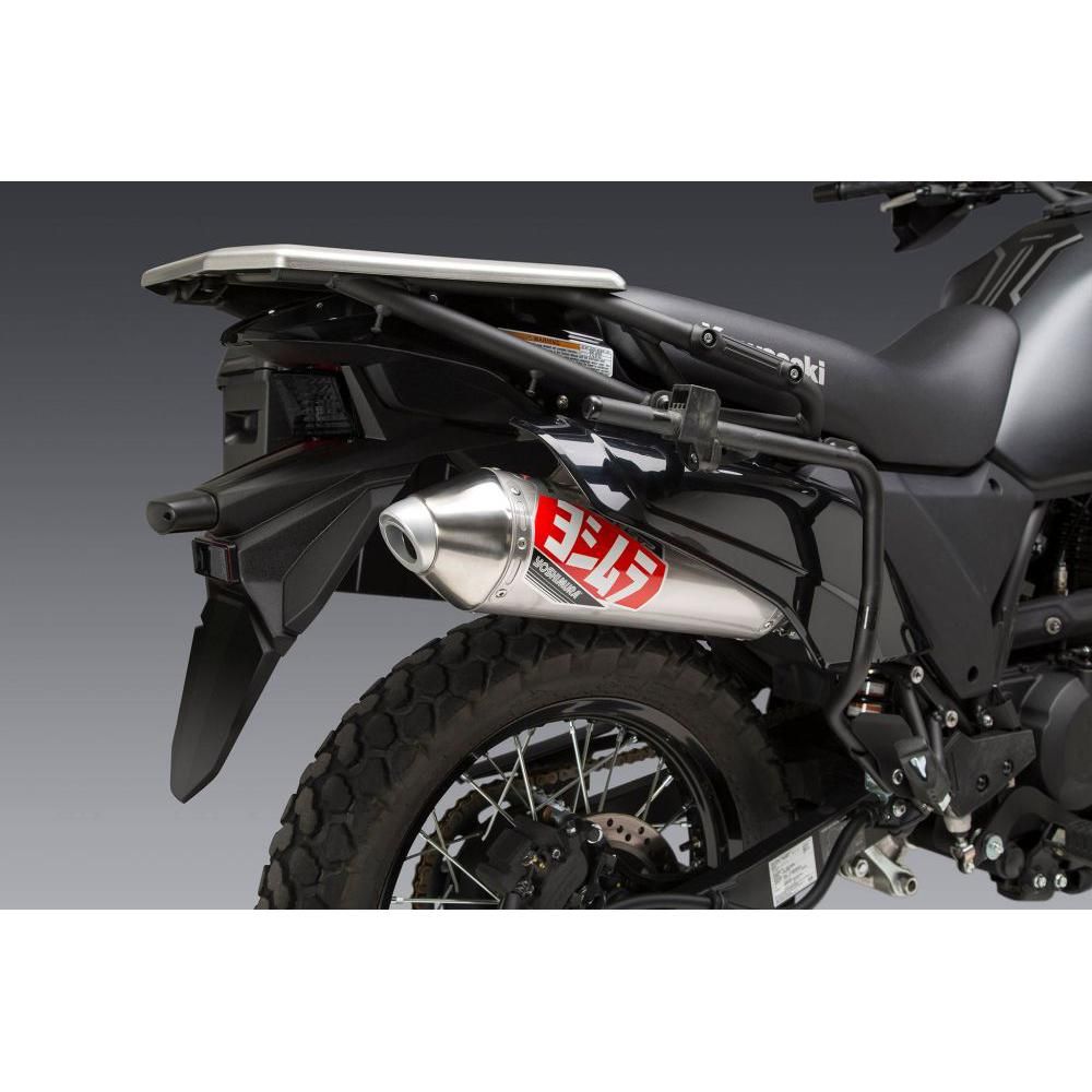 Yoshimura RS2 Stainless Race Slip-On Exhaust with Stainless End Cap For Kawasaki KLR650 2022