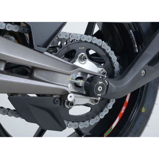 R&G Racing Black Swingarm Protectors For 2013-2018 Aprilia Caponord 1200