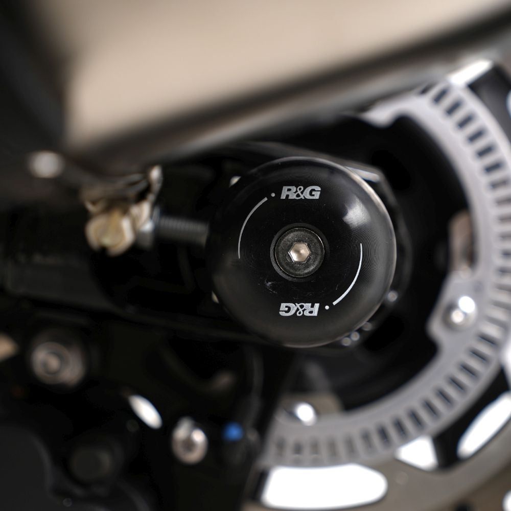 R&G Racing Black Swingarm Protectors For 2021-2024 Triumph Bonneville Bobber