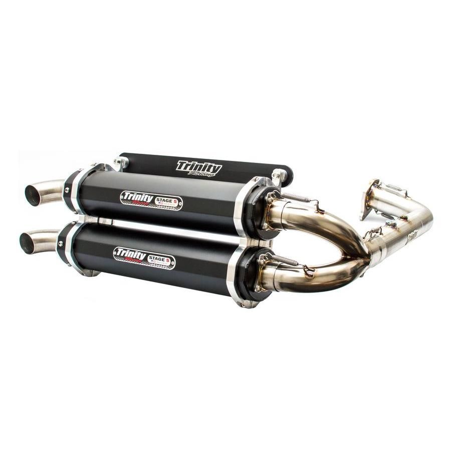 Trinity Racing Stage 5 Dual Full System Exhaust Black Muffler TR-4174D-BK