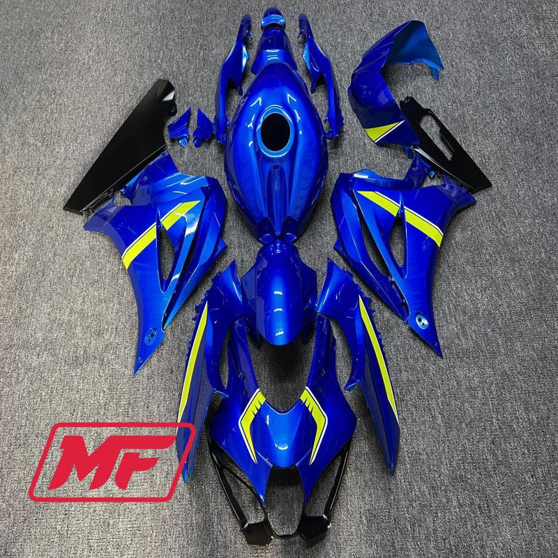 Load image into Gallery viewer, Monster Fairings Full Kit Suzuki GSXR1000 17-22 Stock Blue + Windshield + Gas Tank Cover
