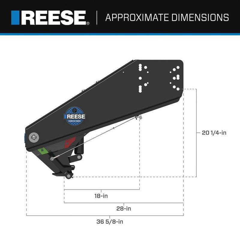 Load image into Gallery viewer, Reeese Goose Box 5th Wheel Pin Box, Air Ride 22,500 lbs. Capacity, Fits Lippert (1621, 1716, 0719, Rhino), Fabex PB 600 Series Bolt Patterns
