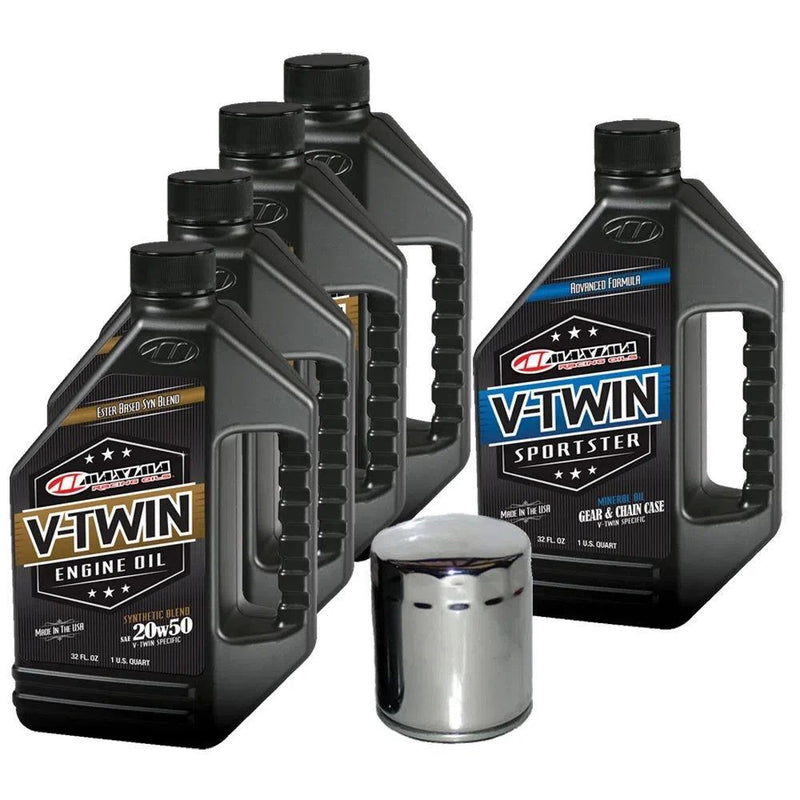 Load image into Gallery viewer, Complete Engine Oil Change Kit V-Twin Synthetic Blend HD Sportster 5 quart 170C
