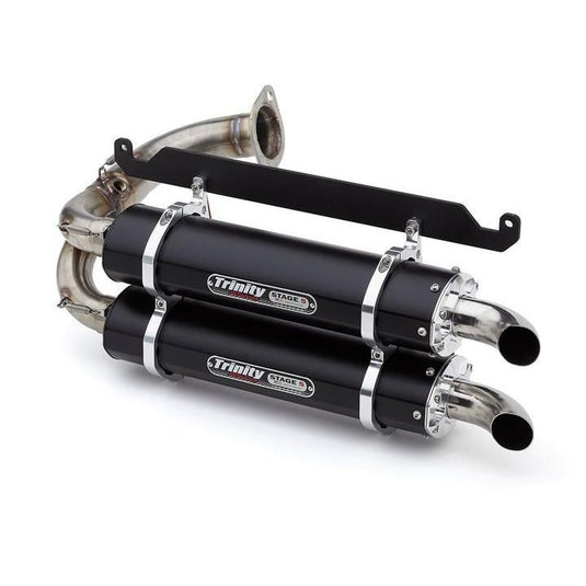 Trinity Racing Stage 5 Dual Slip On Exhaust Black Muffler TR-4169S-BK