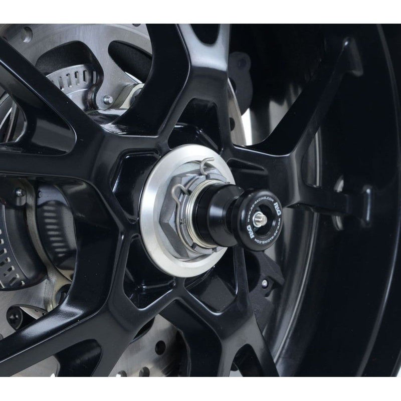 Load image into Gallery viewer, R&amp;G Racing Black Spindle Sliders For 2011-2013 Triumph Speed Triple
