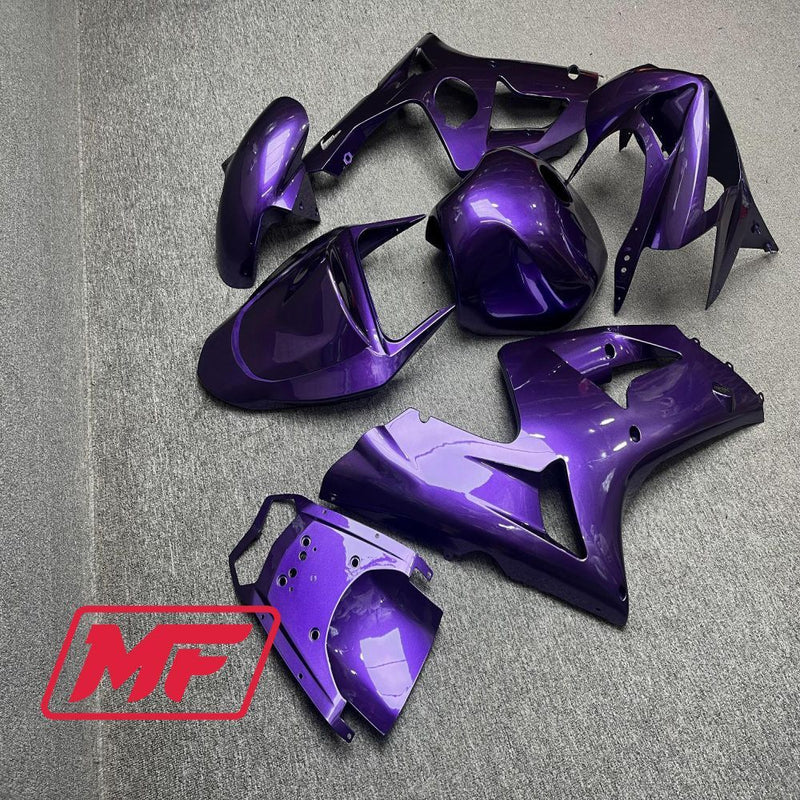 Load image into Gallery viewer, Monster Fairings Full Kit Kawasaki ZX-6R 03-04 Gloss Purple + Windshield + Gas Tank Cover
