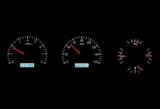Dakota Digital 1981-1993 Dodge Full-size Truck/Ramchargers VHX Silver White Display Gauge Kit VHX-81D-PU-S-W