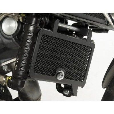 R&G Racing Black Oil Cooler Guard For 2011-2014 Aprilia Dorsoduro 1200 SMV1200
