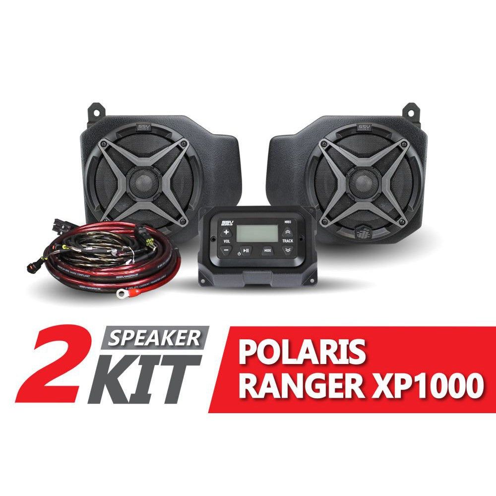 SSV Works 2 Speaker Audio System For Polaris Ranger 2018-2022 180-RG4-2A
