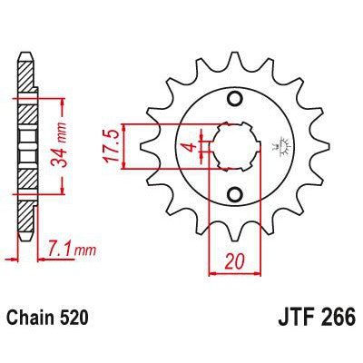 JT Sprockets Front Steel Countershaft Sprocket 13 Tooth 13T 520 Chain JTF266.13