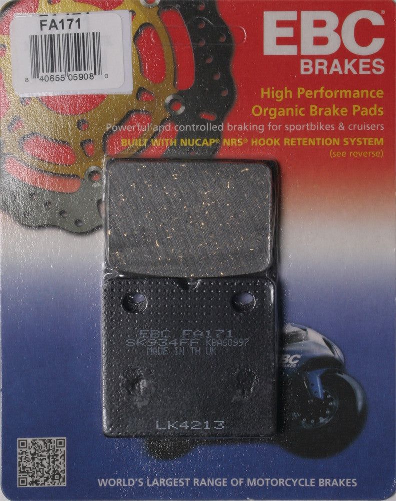 Load image into Gallery viewer, EBC 1 Pair Premium SFA Organic OE Replacement Brake Pads MPN FA171
