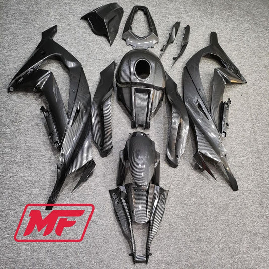 Monster Fairings Full Kit Kawasaki ZX-10R 11-15 Carbon Fiber Style + Windshield + Gas Tank Cover
