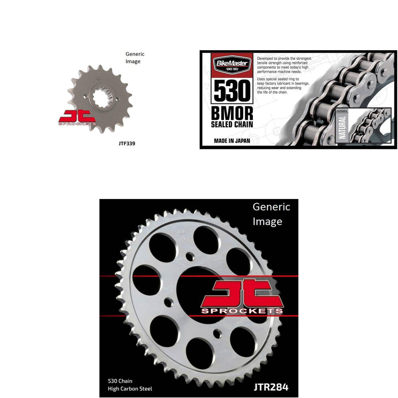 Load image into Gallery viewer, 530 BMOR Chain Natural, Front &amp; Rear Sprocket Kit for HONDA CB750K 1980-1982
