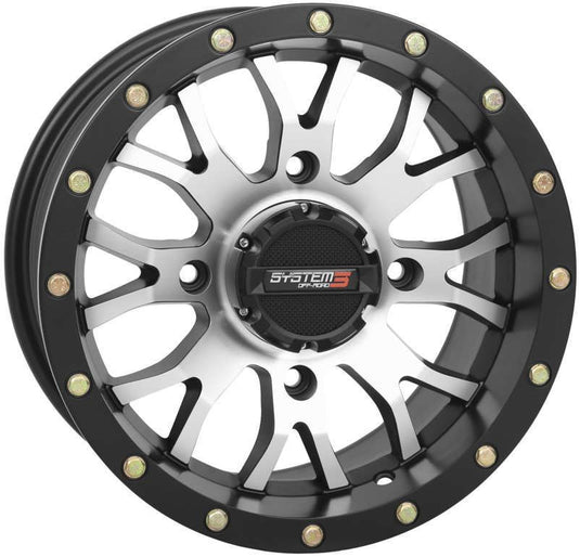 System 3 ST-3 Simulated Beadlock Machined/Matte Black Wheel 14x7 4/156 5+2 (+30mm)