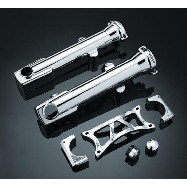 Load image into Gallery viewer, Harley XL883R Sportster 883R 04-07 Fork Skins 39mm to 41mm Chrome Kuryakyn 7202
