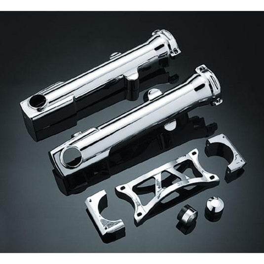 Harley XL883R Sportster 883R 04-07 Fork Skins 39mm to 41mm Chrome Kuryakyn 7202