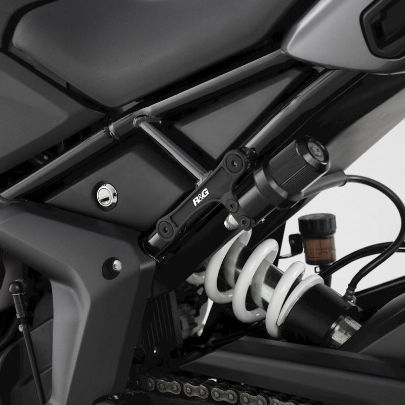Load image into Gallery viewer, R&amp;G Racing Black Rear Foot Rest Delete Blanking Plates For 2022-2024 Triumph Tiger 660 Sport
