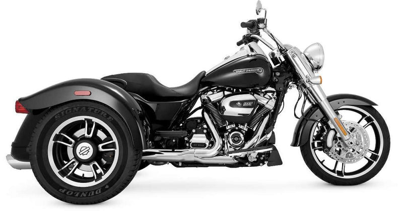 Load image into Gallery viewer, Vance And Hines Twin Slash Muffler 4in Round Slip On Exhaust Chrome With Fuelpak FP4
