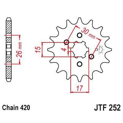 JT Sprockets Front Steel Countershaft Sprocket 13 Tooth 13T 420 Chain JTF252.13