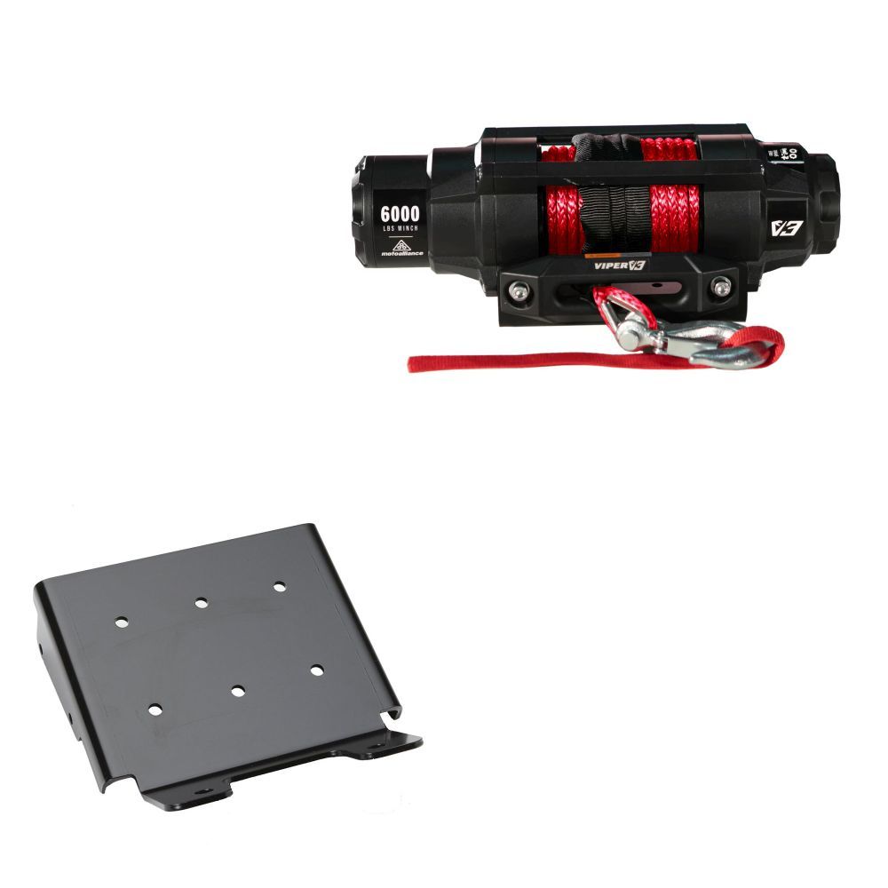 Viper 6000lbs V3 Winch Red Rope With Mount For Suzuki King Quad 400 2008-2020