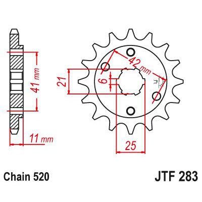 JT Sprockets Front Steel Sprocket 15 Tooth 15T 520 Chain JTF283.15