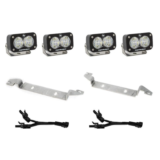Baja Designs Fog Pocket Light Kit Dual S2 Sport Series Wide Cornering Pattern Clear Lens 448080