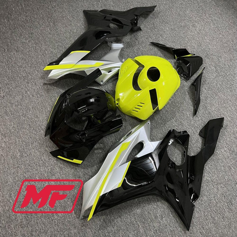 Load image into Gallery viewer, Monster Fairings Full Kit Yamaha R6 17-22 Black Silver Yellow + Windshield + Gas Tank Cover
