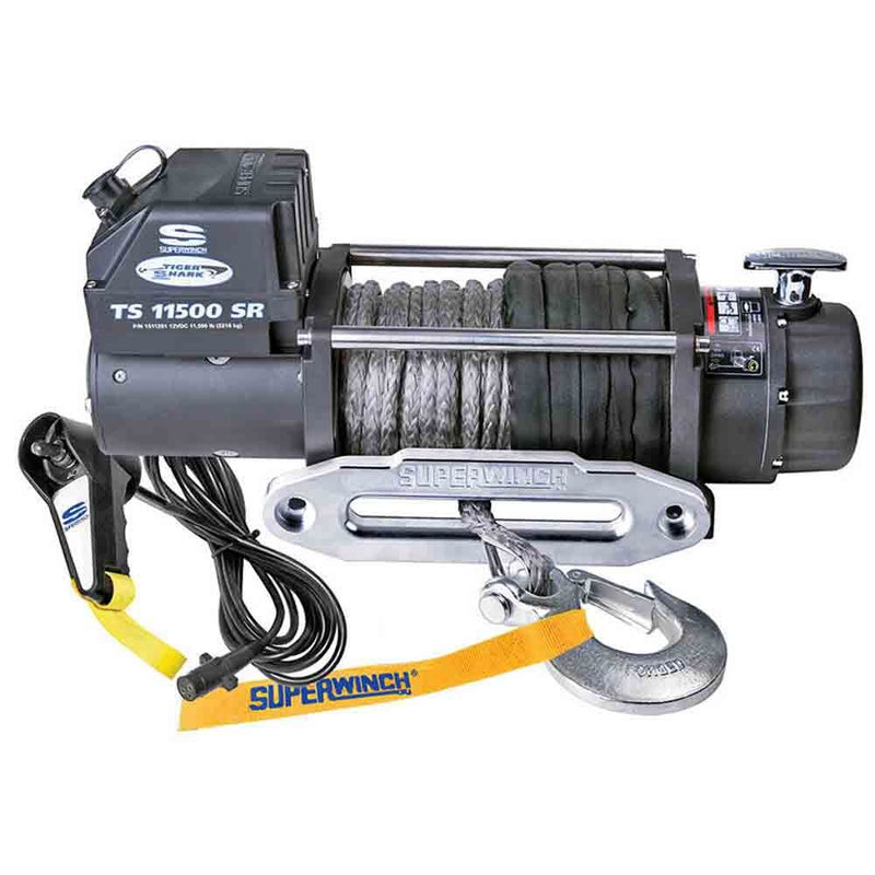 Load image into Gallery viewer, Superwinch (1511201) 11,500 lbs. Capacity Tiger Shark Series, Synthetic Rope Winch - Model TS11500SR
