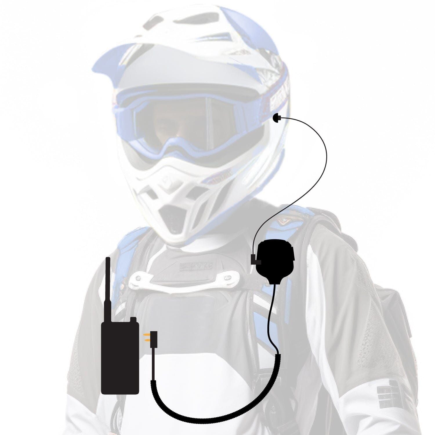 Rugged Radios PATROL Moto Kit - Ear Piece and Hand Mic