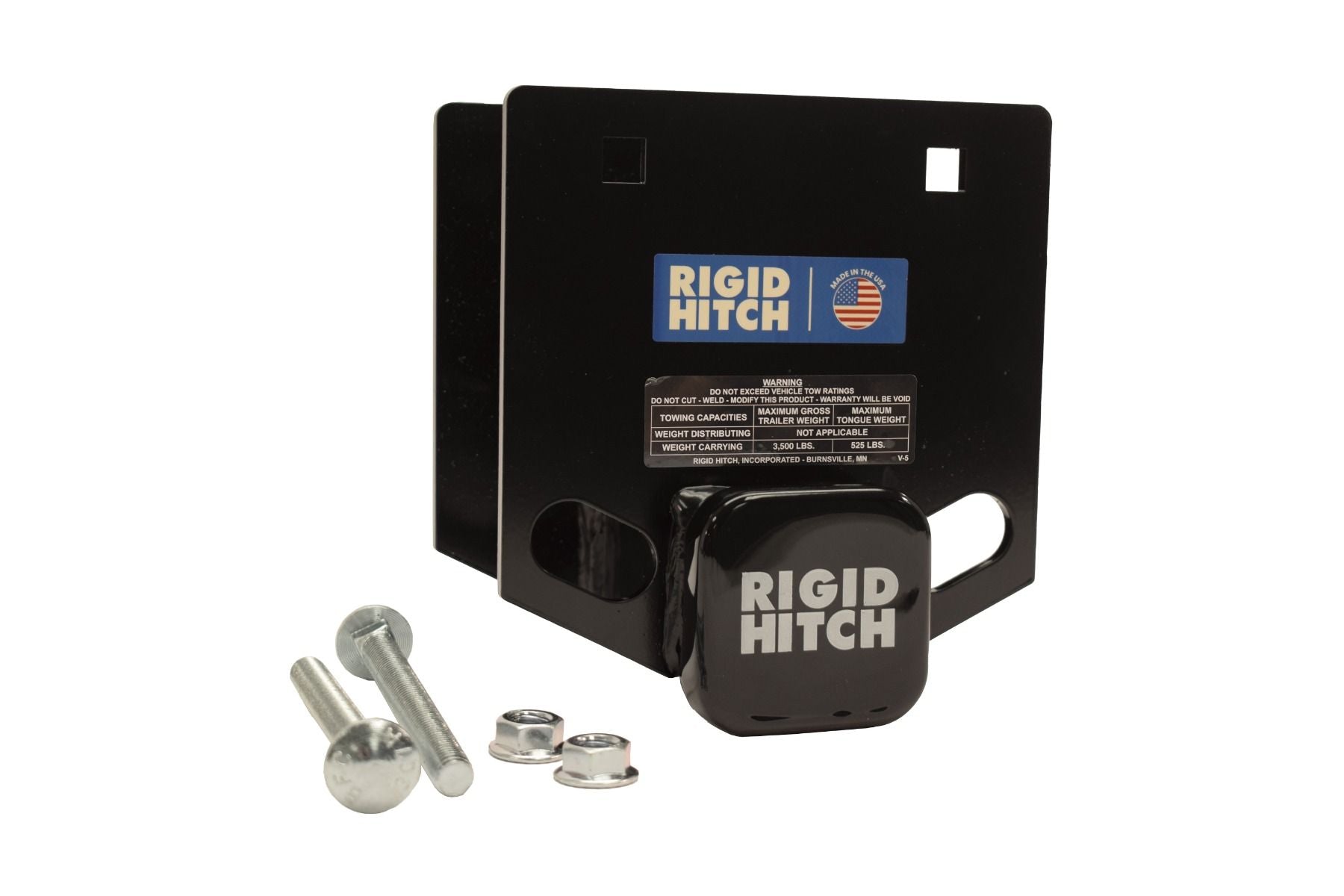 Rigid Hitch Class III RV Bumper Mount Trailer Hitch, 3500 lbs Weight Capacity, Steel Construction, for 4